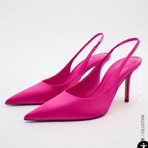 ZARA Pink Heeled Sling back